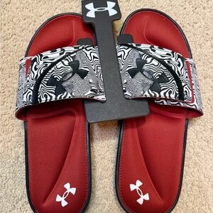 Under Armory Ignite 6 Graphic Strap Slide 'Psychedelic Stripe'